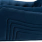 Nelson Modern Luxe and Glam Navy Blue Velvet Fabric Upholstered and Gold Finished Metal Armchair FredCo
