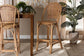 Neola Modern Bohemian Natural Rattan Bar Stool FredCo