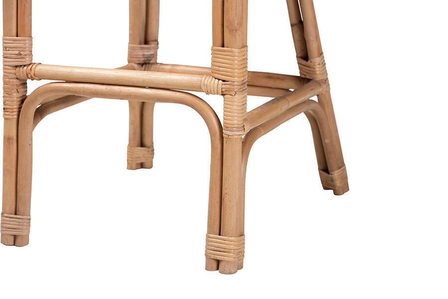 Neola Modern Bohemian Natural Rattan Bar Stool FredCo