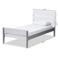 Nereida Modern Classic Mission Style White and Dark Grey-Finished Wood Twin Platform Bed FredCo