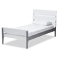 Nereida Modern Classic Mission Style White and Dark Grey-Finished Wood Twin Platform Bed FredCo