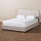Netti Beige Fabric Upholstered 2-Drawer King Size Platform Storage Bed FredCo