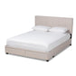 Netti Beige Fabric Upholstered 2-Drawer Queen Size Platform Storage Bed FredCo