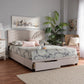 Netti Beige Fabric Upholstered 2-Drawer Queen Size Platform Storage Bed FredCo
