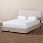 Netti Beige Fabric Upholstered 2-Drawer Queen Size Platform Storage Bed FredCo
