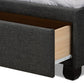 Netti Dark Grey Fabric Upholstered 2-Drawer King Size Platform Storage Bed FredCo