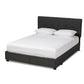 Netti Dark Grey Fabric Upholstered 2-Drawer King Size Platform Storage Bed FredCo