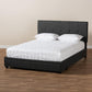 Netti Dark Grey Fabric Upholstered 2-Drawer King Size Platform Storage Bed FredCo