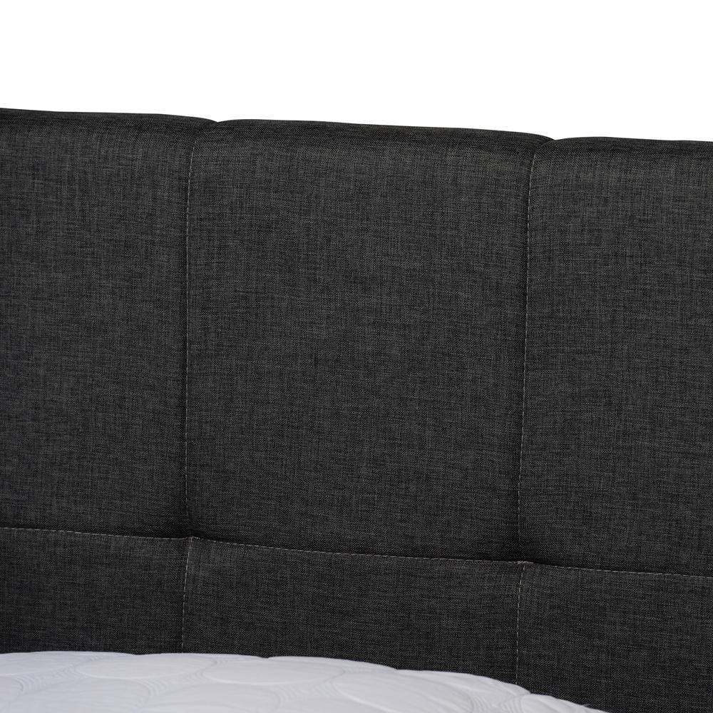 Netti Dark Grey Fabric Upholstered 2-Drawer King Size Platform Storage Bed FredCo