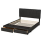 Netti Dark Grey Fabric Upholstered 2-Drawer King Size Platform Storage Bed FredCo