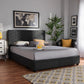 Netti Dark Grey Fabric Upholstered 2-Drawer King Size Platform Storage Bed FredCo