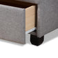 Netti Light Grey Fabric Upholstered 2-Drawer King Size Platform Storage Bed FredCo