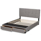 Netti Light Grey Fabric Upholstered 2-Drawer King Size Platform Storage Bed FredCo
