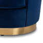 Nevena Glam Royal Blue Velvet Fabric Upholstered Gold-Finished Sofa FredCo
