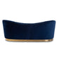 Nevena Glam Royal Blue Velvet Fabric Upholstered Gold-Finished Sofa FredCo