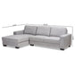 Nevin Modern and Contemporary Light Grey Fabric Upholstered Sectional Sofa with Left Facing Chaise FredCo