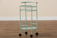 Newell Mid-Century Modern Mint Green Finished Metal 2-Tier Kitchen Cart FredCo
