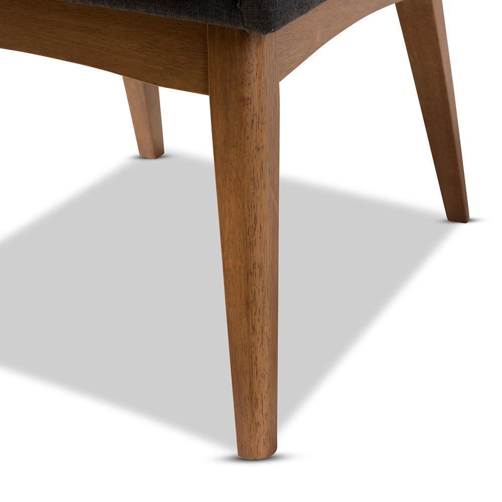 Nexus Mid-Century Modern Dark Grey Fabric Upholstered and Walnut Brown Finished Wood 5-Piece Dining Set FredCo