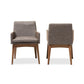 Nexus Mid-Century Modern Walnut Wood Finishing and Gravel Fabric Upholstered Arm Chair (Set of 2) FredCo