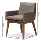 Nexus Mid-Century Modern Walnut Wood Finishing and Gravel Fabric Upholstered Arm Chair (Set of 2) FredCo