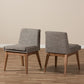 Nexus Mid-Century Modern Walnut Wood Finishing and Gravel Fabric Upholstered Dining Side Chair (Set of 2) FredCo