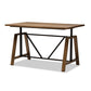 Nico Rustic Industrial Metal and Distressed Wood Adjustable Height Work Table FredCo