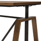 Nico Rustic Industrial Metal and Distressed Wood Adjustable Height Work Table FredCo