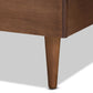 Nicola Mid-Century Modern Transitional Ash Walnut Finished Wood King Size Platform Bed FredCo