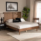 Nicola Mid-Century Modern Transitional Ash Walnut Finished Wood King Size Platform Bed FredCo