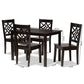 Nicolette Modern and Contemporary Dark Brown Finished Wood 5-Piece Dining Set FredCo