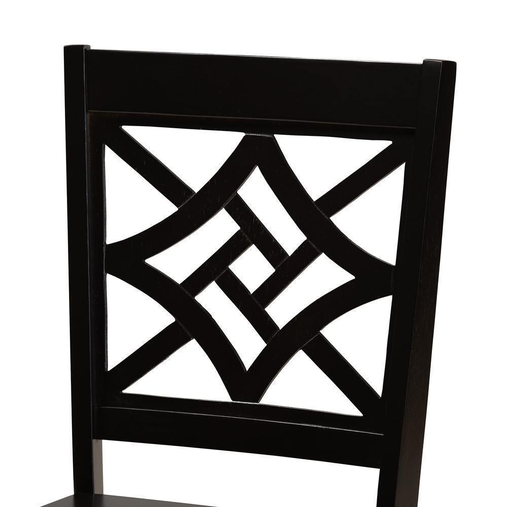 Nicolette Modern and Contemporary Dark Brown Finished Wood 5-Piece Dining Set FredCo