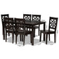 Nicolette Modern and Contemporary Dark Brown Finished Wood 7-Piece Dining Set FredCo