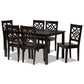 Nicolette Modern and Contemporary Dark Brown Finished Wood 7-Piece Dining Set FredCo