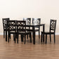 Nicolette Modern and Contemporary Dark Brown Finished Wood 7-Piece Dining Set FredCo