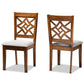 Nicolette Modern and Contemporary Grey Fabric Upholstered and Walnut Brown Finished Wood 2-Piece Dining Chair Set FredCo