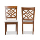 Nicolette Modern and Contemporary Grey Fabric Upholstered and Walnut Brown Finished Wood 2-Piece Dining Chair Set FredCo