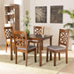 Nicolette Modern and Contemporary Grey Fabric Upholstered and Walnut Brown Finished Wood 5-Piece Dining Set FredCo