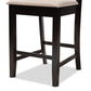 Nicolette Modern and Contemporary Sand Fabric Upholstered and Dark Brown Finished Wood 2-Piece Counter Stool Set FredCo