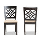 Nicolette Modern and Contemporary Sand Fabric Upholstered and Dark Brown Finished Wood 2-Piece Dining Chair Set FredCo