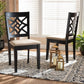 Nicolette Modern and Contemporary Sand Fabric Upholstered and Dark Brown Finished Wood 2-Piece Dining Chair Set FredCo