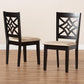 Nicolette Modern and Contemporary Sand Fabric Upholstered and Dark Brown Finished Wood 2-Piece Dining Chair Set FredCo