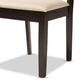 Nicolette Modern and Contemporary Sand Fabric Upholstered and Dark Brown Finished Wood 2-Piece Dining Chair Set FredCo