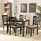 Nicolette Modern and Contemporary Sand Fabric Upholstered and Dark Brown Finished Wood 5-Piece Dining Set FredCo