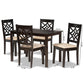 Nicolette Modern and Contemporary Sand Fabric Upholstered and Dark Brown Finished Wood 5-Piece Dining Set FredCo