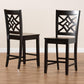 Nicolette Modern and Contemporary Transitional Dark Brown Finished Wood 2-Piece Counter Stool Set FredCo