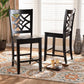 Nicolette Modern and Contemporary Transitional Dark Brown Finished Wood 2-Piece Counter Stool Set FredCo