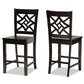 Nicolette Modern and Contemporary Transitional Dark Brown Finished Wood 2-Piece Counter Stool Set FredCo
