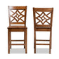 Nicolette Modern and Contemporary Transitional Walnut Brown Finished Wood 2-Piece Counter Stool Set FredCo