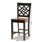 Nicolette Modern and Contemporary Two-Tone Dark Brown and Walnut Brown Finished Wood 2-Piece Counter Stool Set FredCo