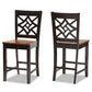 Nicolette Modern and Contemporary Two-Tone Dark Brown and Walnut Brown Finished Wood 2-Piece Counter Stool Set FredCo
